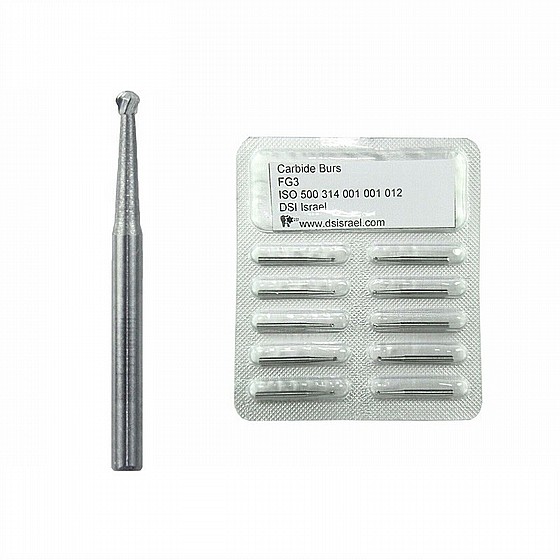 ����� ����� FG3 ������, ?1.2 �"� DSI High Speed Round Carbide Burs Bits 