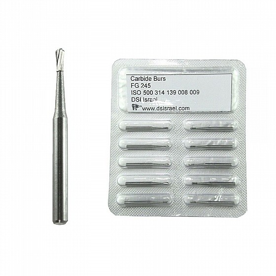 ����� ����� FG245 ���� ��� 6 �����, ?0.9 �"� DSI High Speed 6 Blades Pear Carbide Burs Bits 