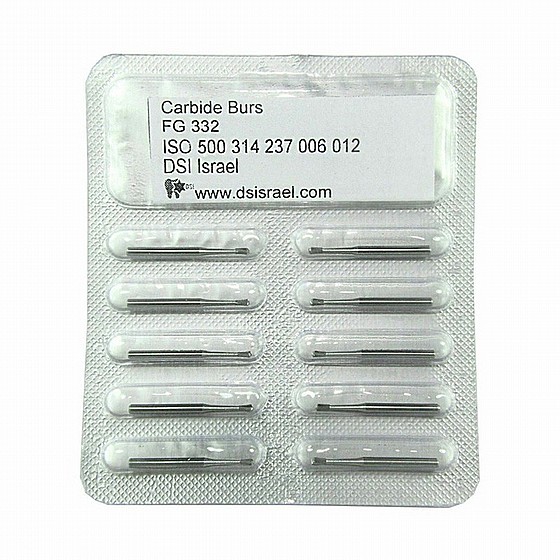 ����� ����� FG332 ���� ��� 6 �����, ?1.2 �"� DSI High Speed 6 Blades Pear Carbide Burs Bits 