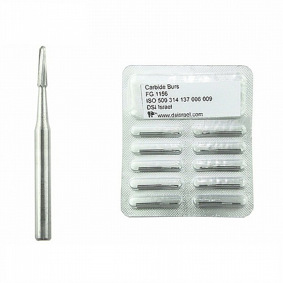 ����� ����� FG1156 �������, ?0.9 �"� DSI High Speed Round End Fissure Carbide Burs 