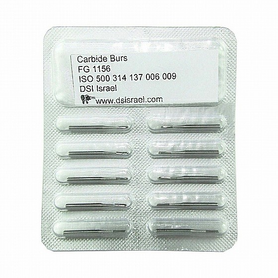 ����� ����� FG1156 �������, ?0.9 �"� DSI High Speed Round End Fissure Carbide Burs 