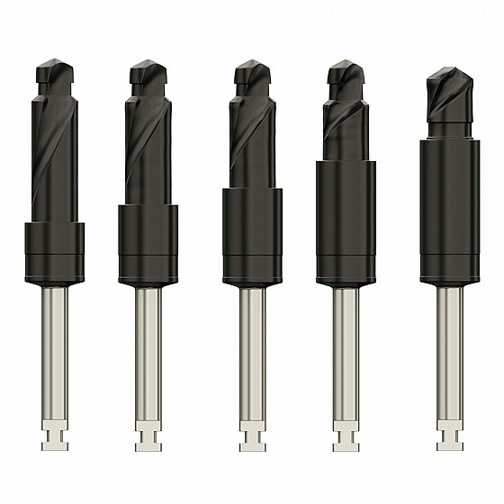 ערכת מקדחים מדורגים מצופים כירוגיים עם סטופרים