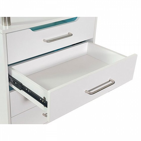 ���� ����� ������� �� 4 ������ ������ UV ������ �82�40�59 ��� Aesthetic Trolley with 4 Drawers and Glass Shelf