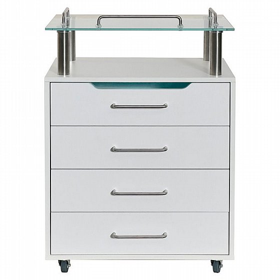 ���� ����� ������� �� 4 ������ ������ UV ������ �82�40�59 ��� Aesthetic Trolley with 4 Drawers and Glass Shelf