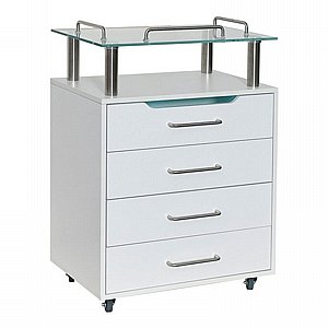���� ����� ������� �� 4 ������ ������ UV ������ �82�40�59 ��� Aesthetic Trolley with 4 Drawers and Glass Shelf