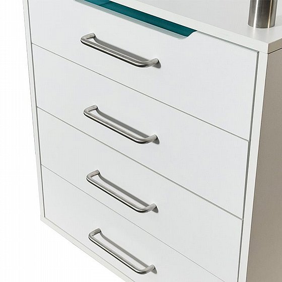 ���� ����� ������� �� 4 ������ ������ UV ������ �82�40�59 ��� Aesthetic Trolley with 4 Drawers and Glass Shelf