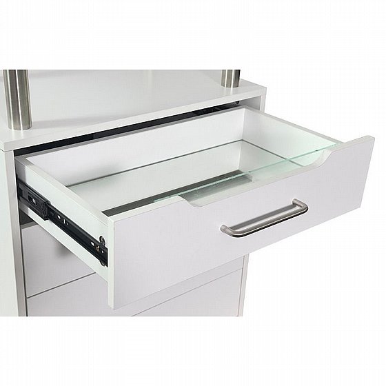 ���� ����� ������� �� 4 ������ ������ UV ������ �82�40�59 ��� Aesthetic Trolley with 4 Drawers and Glass Shelf