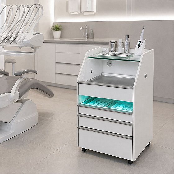 ���� ����� ������� �� 3 ������ ������ UV ������ �80�46�51 ��� Multifunctional Trolley with Four Drawers and UV Lamp