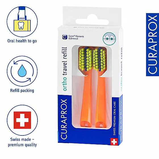 ���� ������ ������ ����� ������ Curaprox Travel Set Brush Head Refills CS 5460 Ortho