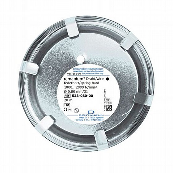 ��� ������ ����� �������� ������� ������ ���� 31 / 0.80�� ���� 20 ��� - Dentaurum Remanium Wire Spring Hard