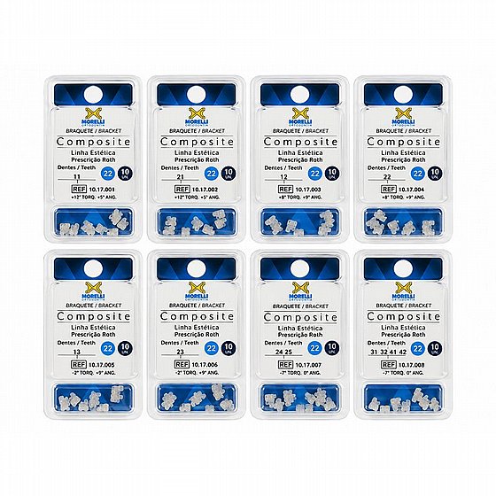������ ������� �������� .022" ����� 10 ��� Morelli Bracket Prescription Roth Composite