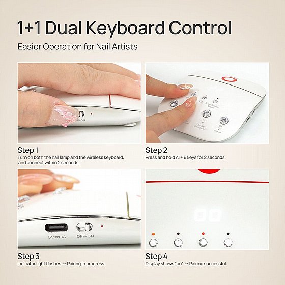 ��� ���� ������ ����� ���� O NAIL Wireless Keyboard for AI Nail Lamp