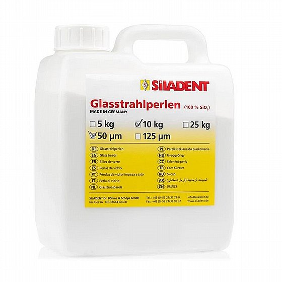 ����� ������ �������� ����� ������ 10 �"� Siladent Glass Beads 50 �m