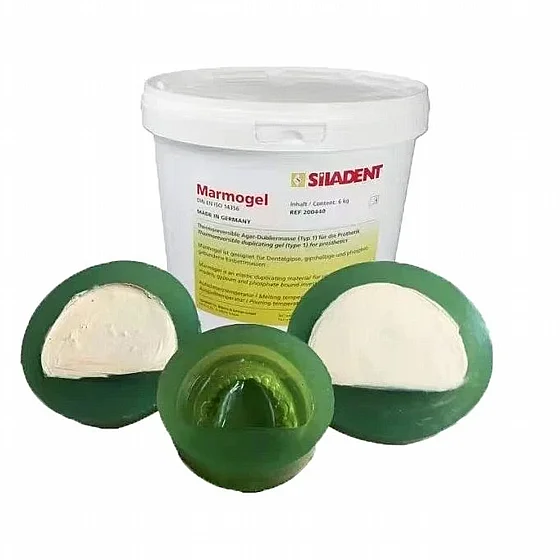 �� ���������� ����� ������ 6 �"� Siladent Marmogel Duplicating Gel Green