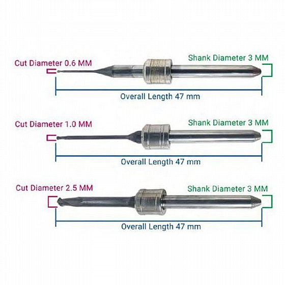 ���� ���/��� ������ ���� ������ 2.5/1.0/0.3 �"� CAD/CAM Milling Bur for Zirconia AG