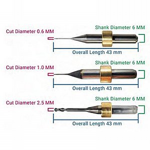 ���� ������ ���/��� ������-������ 2.5/1.0/0.6 �"� CAD/CAM Milling Bur for Zirconia CORiTEC 350i