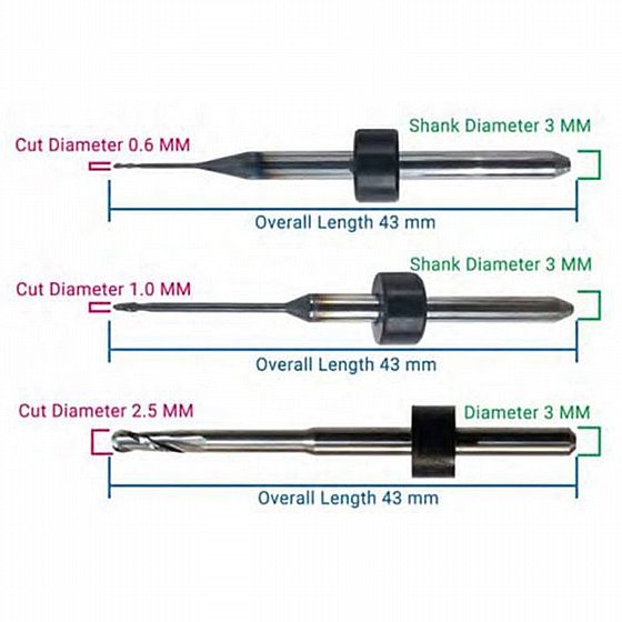 ���� ������ ���/��� ������ 2.5/1.0/0.6 �"� ���� CAD/CAM Milling Bur for Zirconia Imes-Icore One
