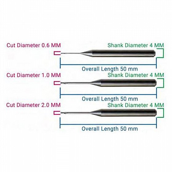���� ������ ���/��� ������ 2.0/1.0/0.6 �"� CAD/CAM Milling Bur for Zirconia Roland