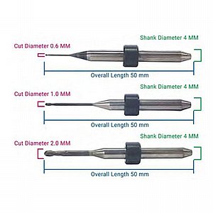 ���� ������ ���/��� �������3��� 2.0/1.0/0.6 �"� CAD/CAM Milling Bur for Zirconia UP3D