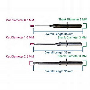 ���� ������ ���/��� ������������ 2.5/1.0/0.6 �"� CAD/CAM Milling Bur for Zirconia VHF 35mm