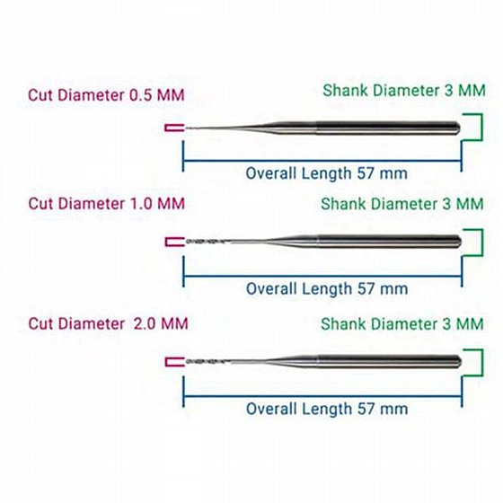 ���� ������ ���/��� ���������� 2.0/1.0/0.5 �"� CAD/CAM Milling Bur for Zirconia ZZ M5
